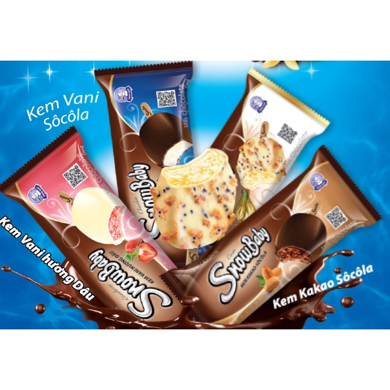 Hộp 5 cây kem Snowbaby thương hiệu Hùng Linh - Kem ngon của người Việt 50gr