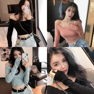 [ODER] Áo thun trễ vai dài tay sexy (có ảnh thật)
