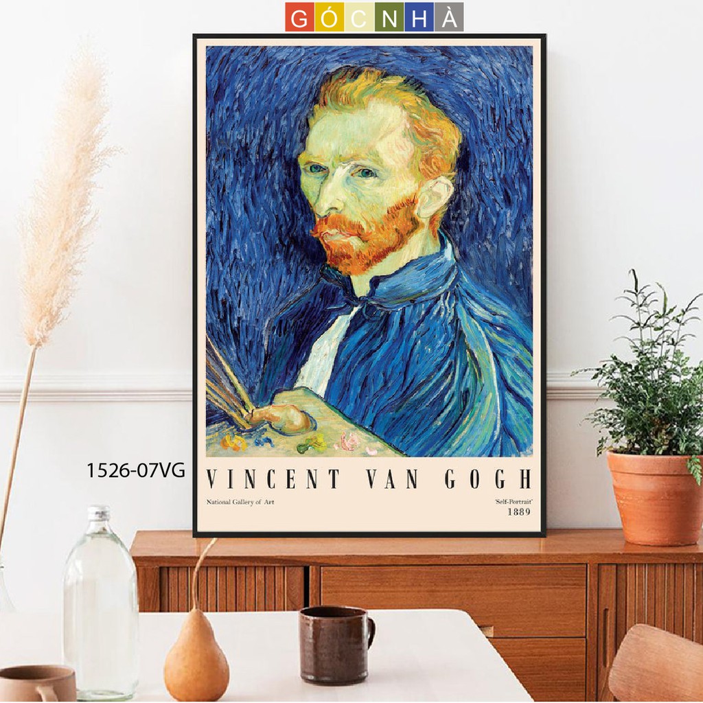 Tranh in canvas chủ đề Vincent Van Gogh - Tranh treo quán coffee, căn hộ chung cư- Tặng kèm đinh treo