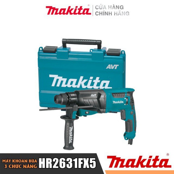 [Hàng Chính Hãng] Máy Khoan Búa Đa Năng Makita HR2631FX5 (26MM-800W), Bảo Hành Toàn Quốc