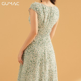 Đầm hoa vai nhún DA760 GUMAC
