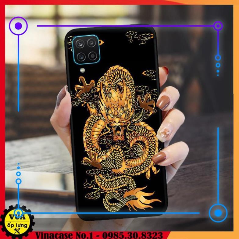 Ốp Rồng Vàng 3D cho Samsung A12 5G in chất liệu kính