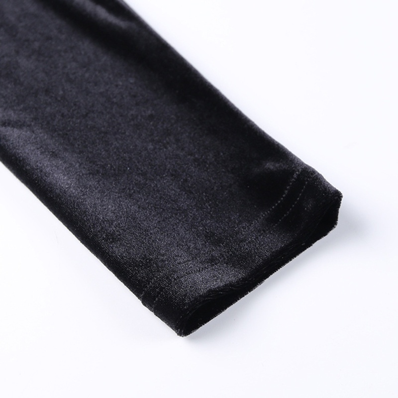 Áo Croptop Nhung Tay Dài Cổ Chữ V Khoét Sâu Gợi Cảm Cho Nữ