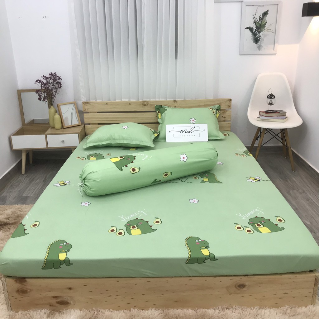 Bộ ga gối, Cotton Poly nhiều màu sắc MD.Decor - Chăn ga gối miễn phí may bo chun M4,M6,M8