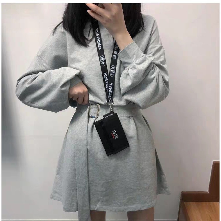 VÁY SWEATER TAY BỒNG TẶNG KÈM BELT HOT - ĐẦM MẶC 2 KIỂU - hàng hot 2019