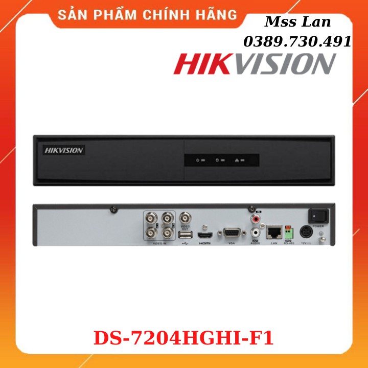 Đầu Ghi Hình 4 Kênh Hikvision DS-7204HGHI-F1 Turbo HD 3.0 DVR (vỏ sắt)