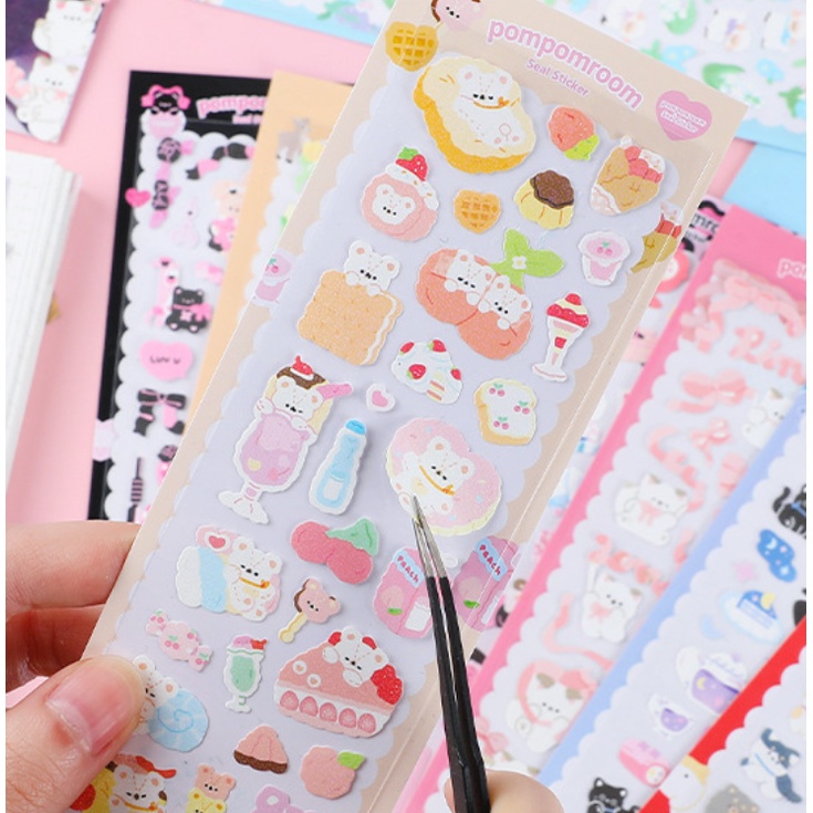 Sticker hình dán Pompomroom trang trí toploader và sổ tay bullet journal | BST130