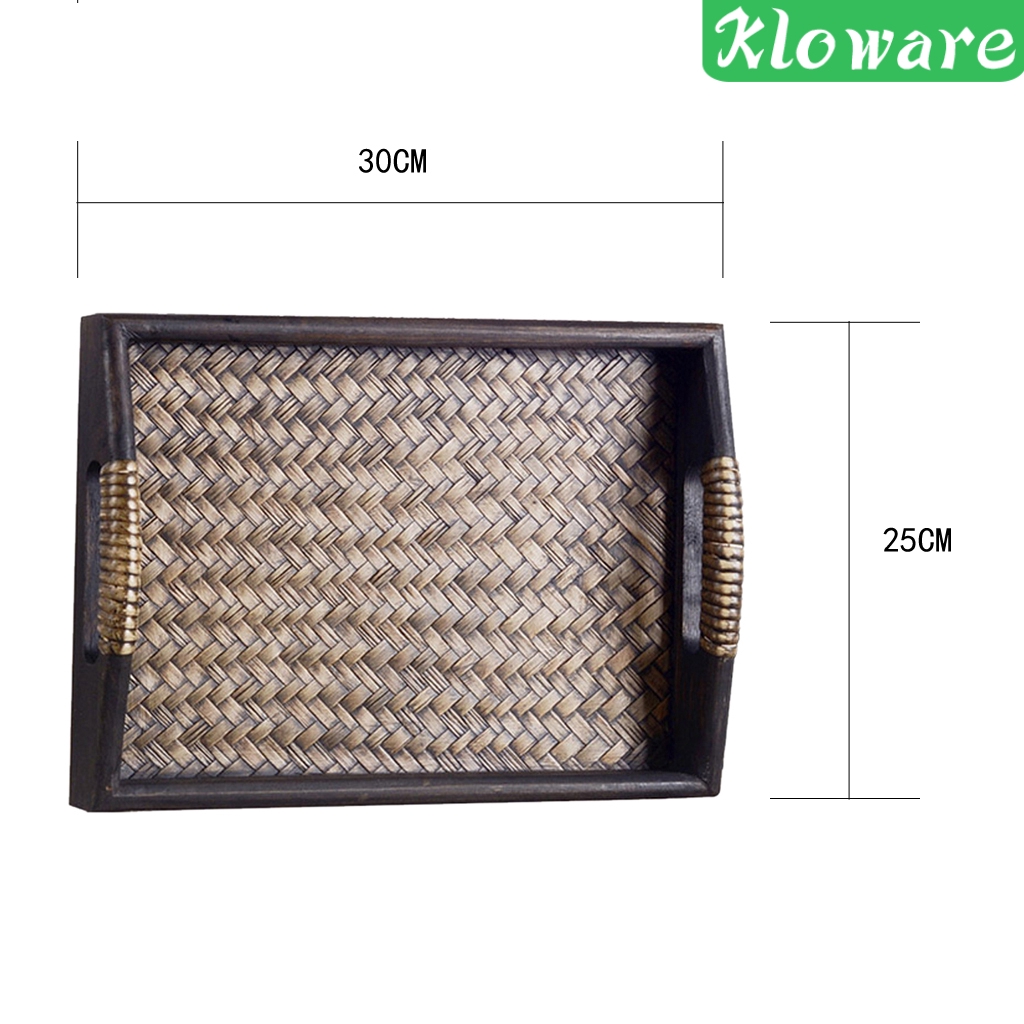Khay Phục Vụ Trà Bằng Gỗ Có Tay Cầm 3 Kích Cỡ Chất Lượng Cao