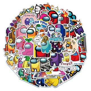 Set 10 / 25 / 50 Miếng Dán Họa Tiết Game Among Us Độc Đáo Trang Trí Đa Năng