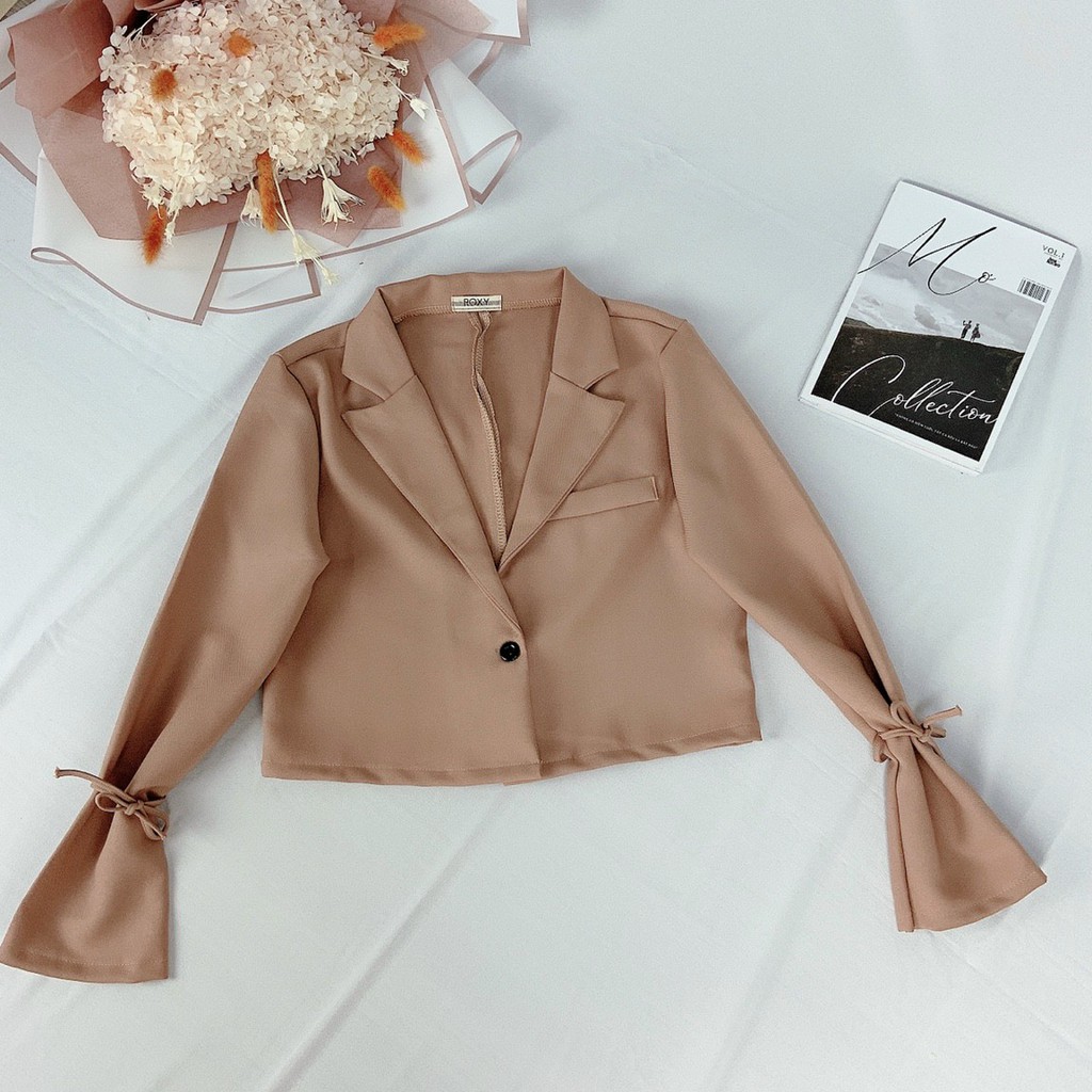 Áo Khoác nữ𝑭𝑹𝑬𝑬𝑺𝑯𝑰𝑷Kiểu Vest Tay Cột Nơ,Chất Tuyết Mưa,Aó Kiểu Hàn Quốc,LY STORE