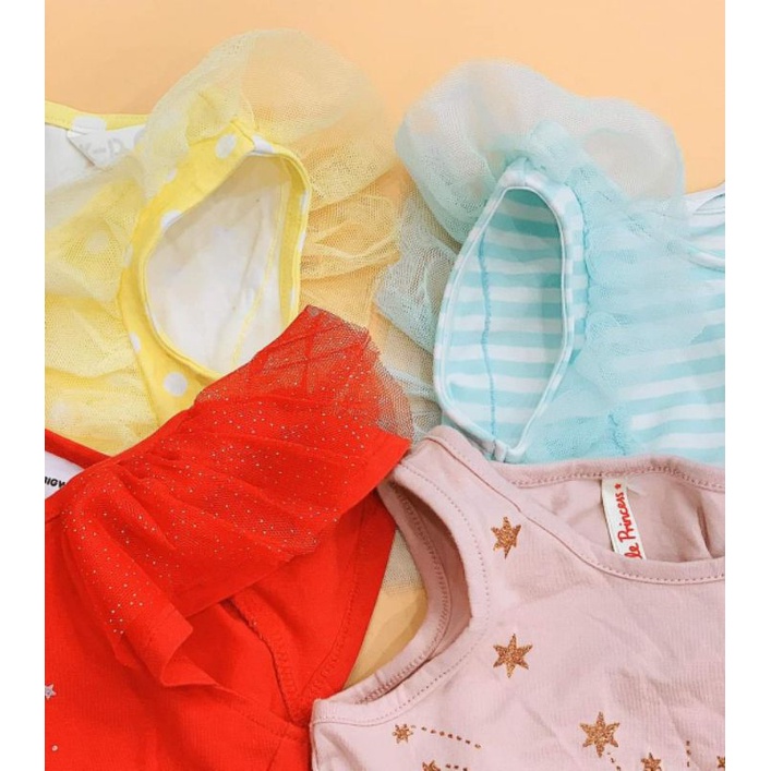 Đầm thun phối chân váy voan Little Princess + K-D