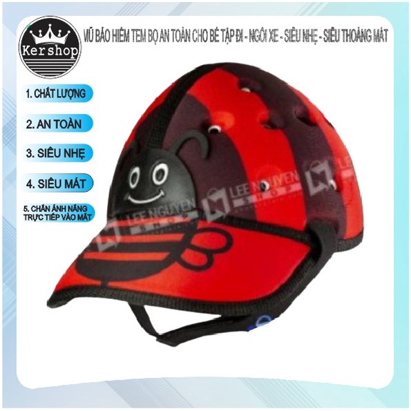 Mũ Bảo Hiểm Tập Đi Cho Bé Hình Xinh Xắn Từ 24 Tháng Tuổi Đến 5 Tuổi_Nón Bảo Hiểm Tập Đi Hình Con Bọ An Toàn Cho Bé, Ker