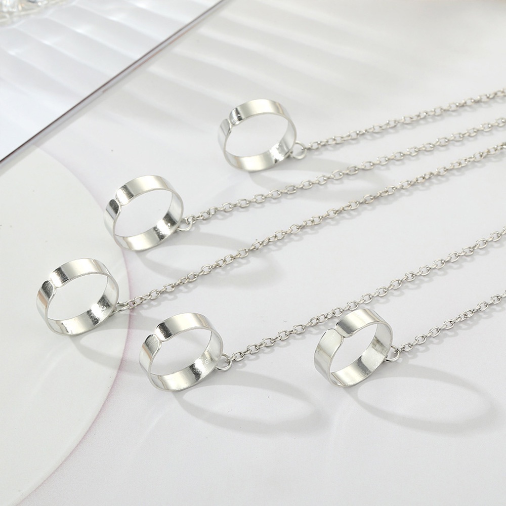 Bộ Nhẫn Đeo Tay Mạ Bạc Đính Đá Thời Trang Cho Nữ