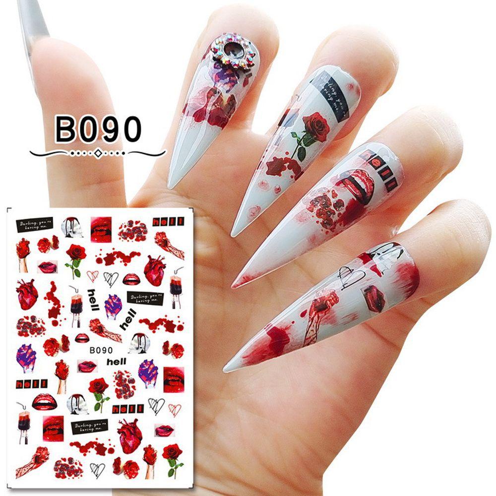Miếng Dán Trang Trí Móng Tay Tự Dính Họa Tiết Halloween