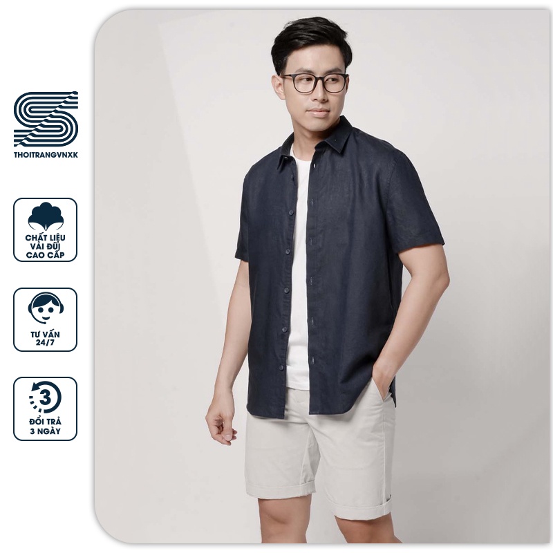 Áo sơ mi nam, áo đũi nam ngắn tay cổ bẻ phong cách công sở lịch lãm Sonvnxk - ASMCTD6928