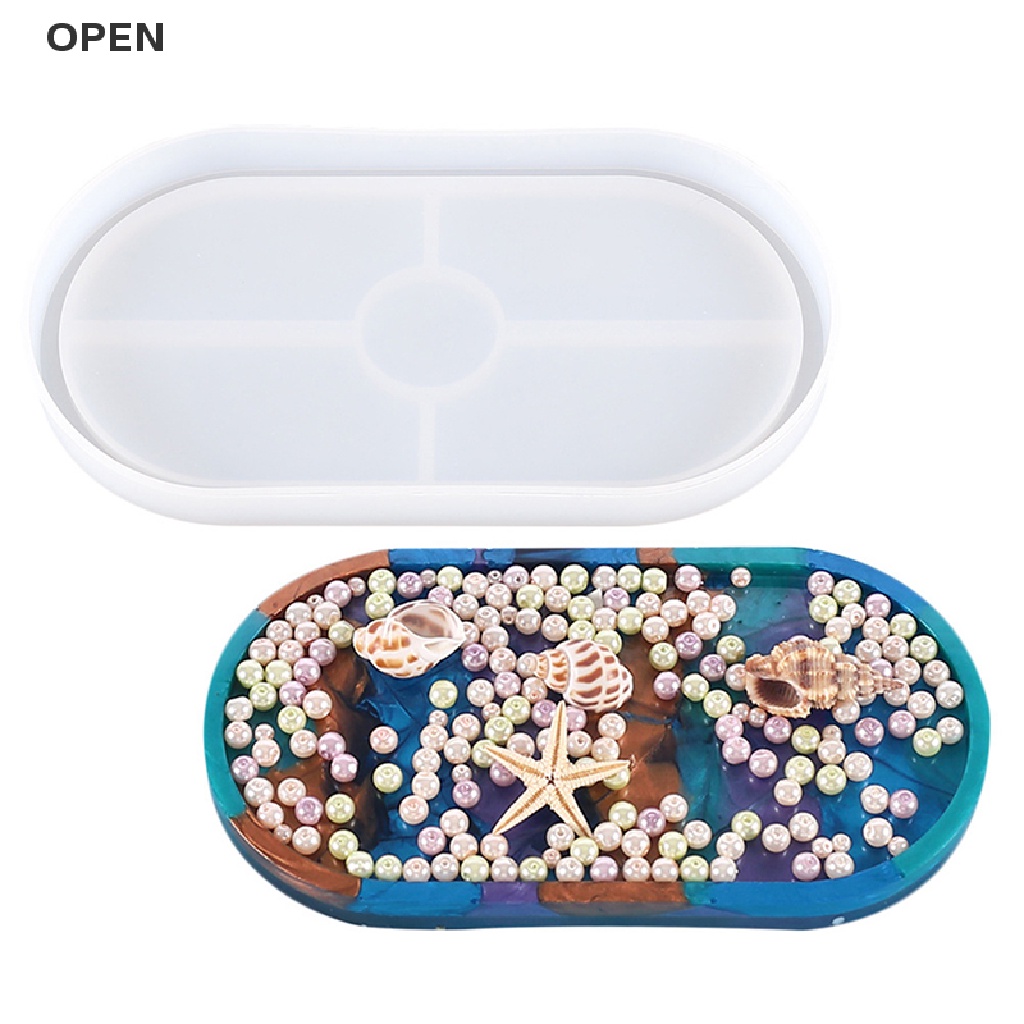 Khuôn Silicon Hình Oval Làm Đế Lót Ly Bằng Resin Epoxy / Đất Sét DIY Giá Đỡ