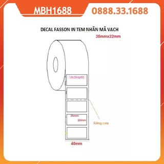 Giấy in nhiệt mã vạch, tem nhãn 35x22 mm, 1 tem/hàng