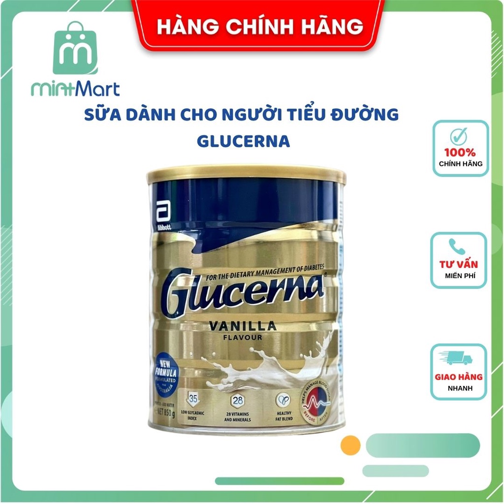 [Mẫu Mới] Sữa GLUCERNA 850g của Úc Dành Cho Người Tiểu Đường