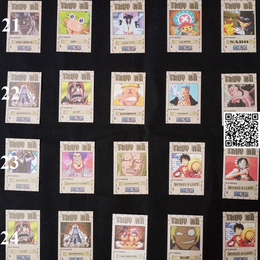 1459-2 Combo 5 Thẻ truy nã trong Anime One Piece Luffy đảo hải tặc Mũ Rơm nhiều mẫu