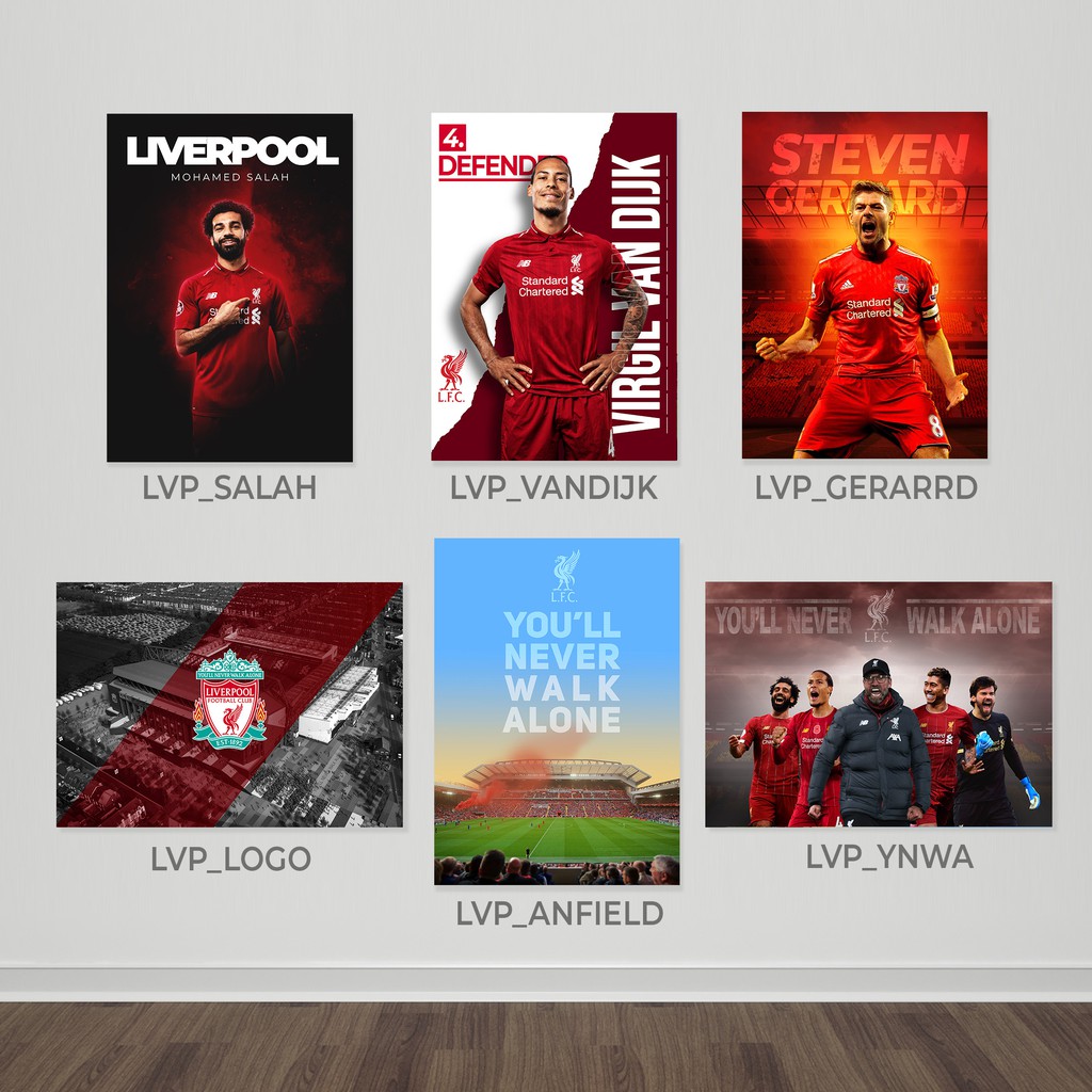 Poster Treo Tường Hình Cầu Thủ Bóng Đá Liverpool A3