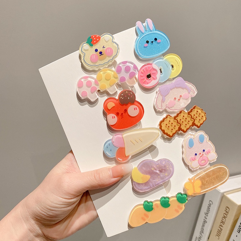 Kẹp Tóc Họa Tiết Hoạt Hình Phong Cách Hàn Quốc Cho Bé