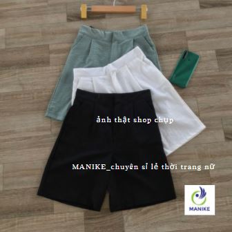 Quần Short Nữ Ống Rộng Lưng Cao-Quần Đũi Nữ Đẹp Hàng Cao Cấp Trắng,Đen,Be Mặc Siêu Mát