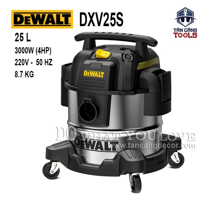 Máy Hút Bụi Công Nghiệp 3 Chức Năng 25 Lít 3000W Dewalt DXV25S