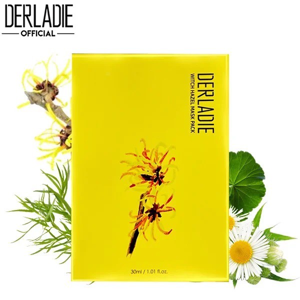 Combo 5 mặt nạ Derladie Witch Hazel Mask Pack cho da mụn, dưỡng sáng da 30ml x5