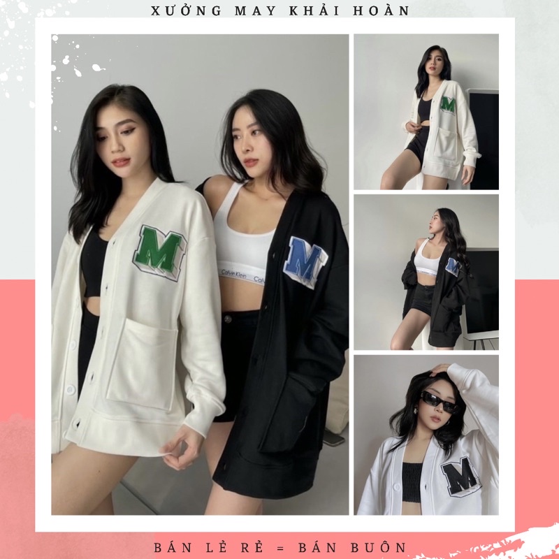 Áo cardigan nỉ bông cotton unisex  Thêu logo M missout dưới 75kg - mã KA03