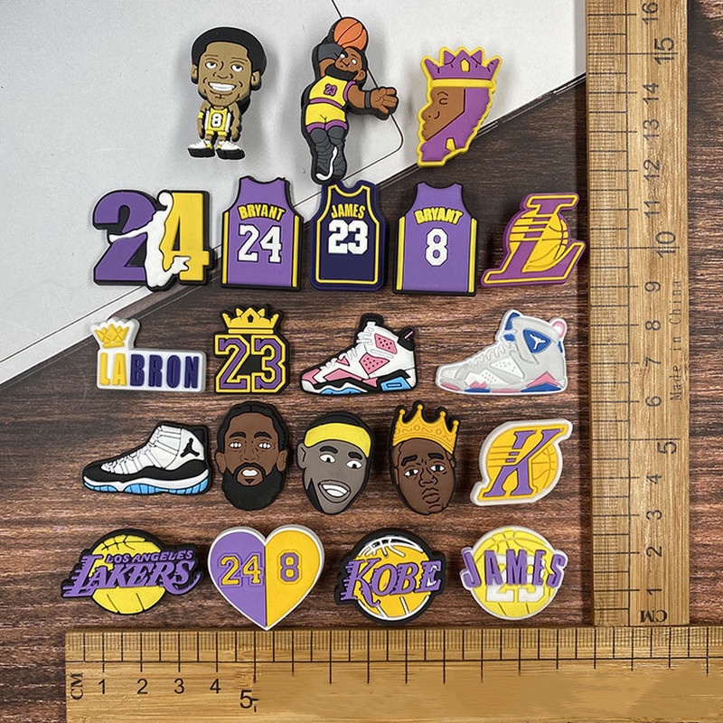 Phụ Kiện Trang Trí Giày Thể Thao Bằng PVC Hình Hoa Phong Cách NBA