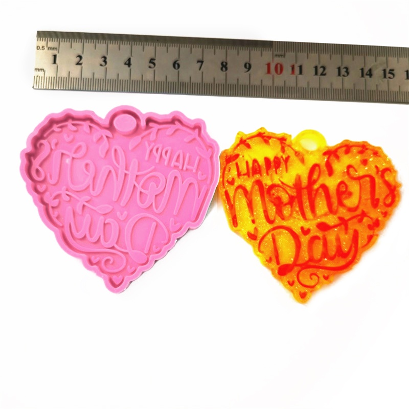 Khuôn Làm Móc Khóa Hình Chữ Happy Mother 'S Day Bằng Nhựa Epoxy UV Lấp Lánh DIY