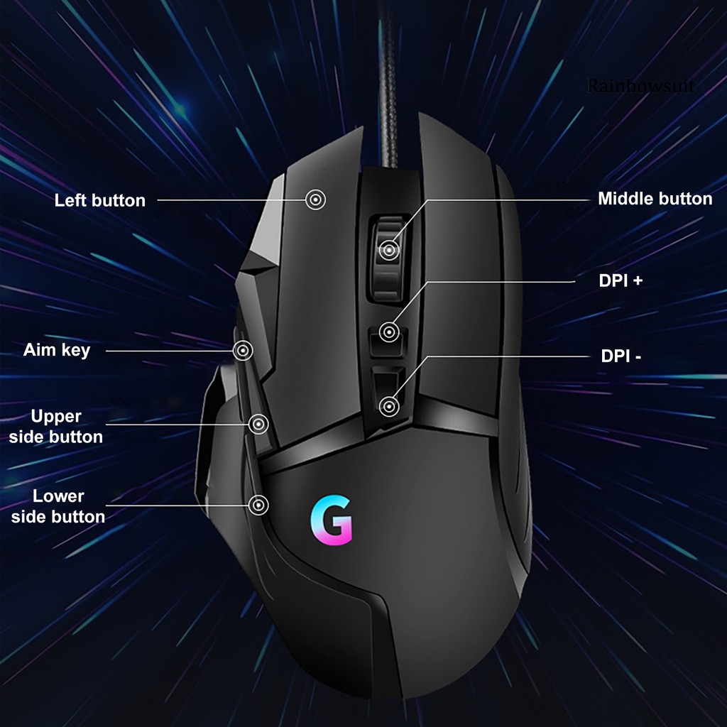 Chuột Gaming Rb-G502 7200dpi, 8 Nút Bấm