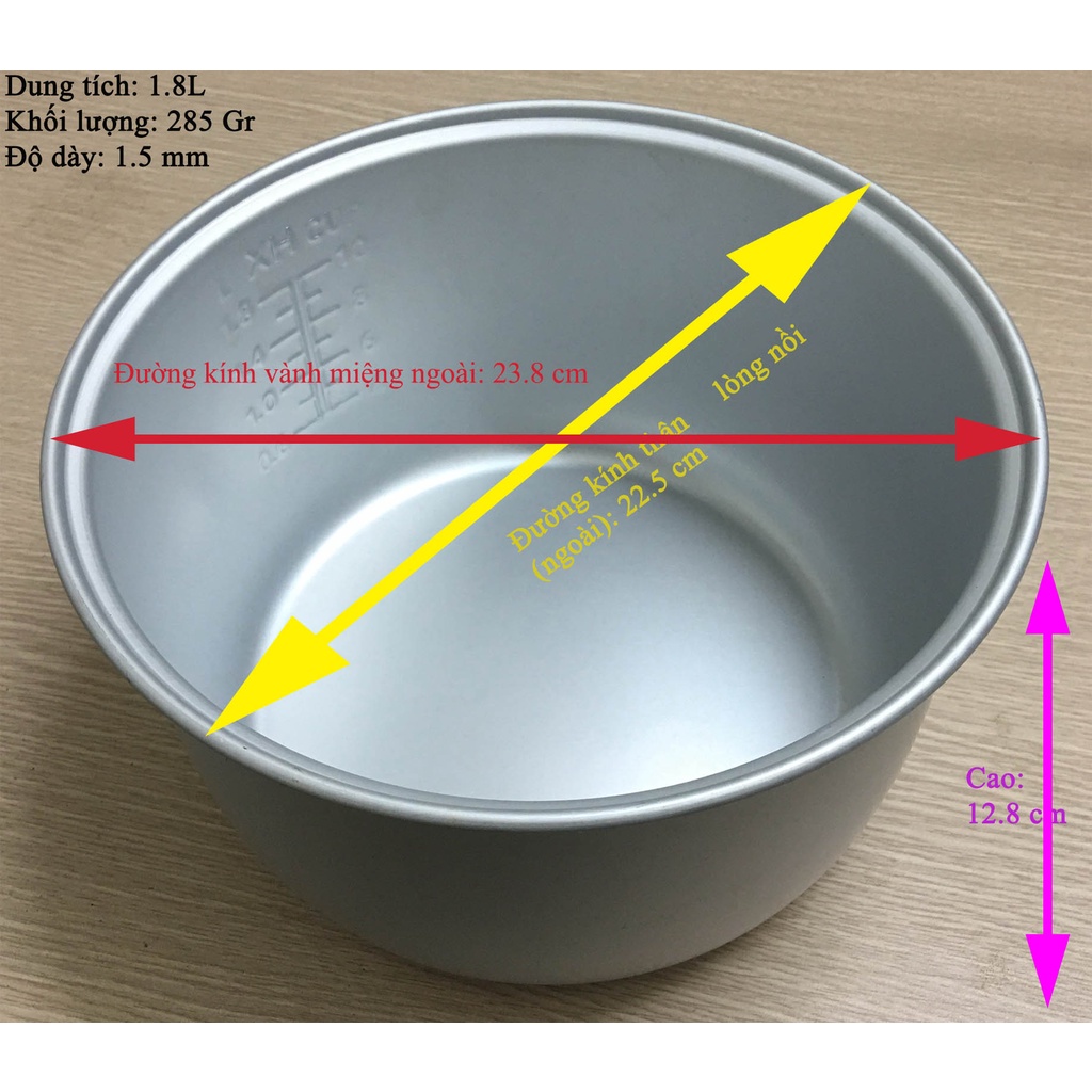 Lòng nồi cơm điện 1.8L