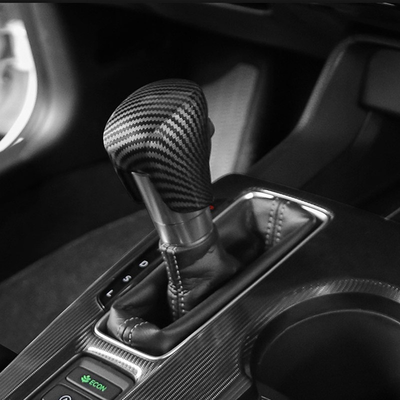 Bọc cần số xe hơi bằng sợi carbon màu đen cho Honda Civic 2022