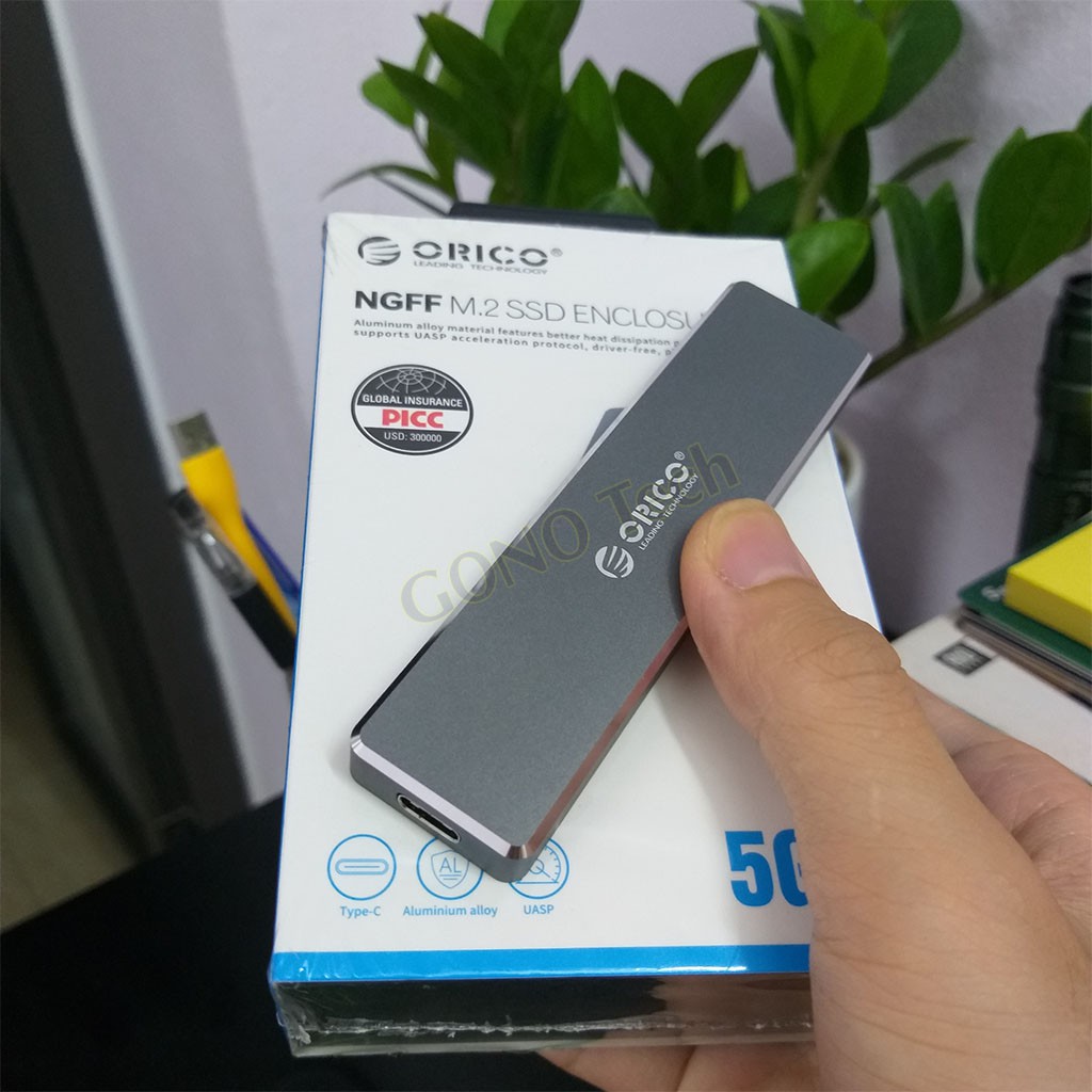 Box chuyển ổ cứng SSD M2 SATA sang USB Type-C ORICO PVM2F-C3