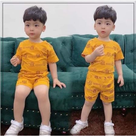 Bộ cộc tay chữ BT cho bé