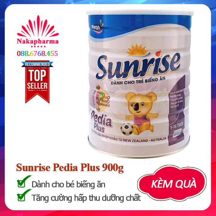 Sữa bột Sunrise Pedia Plus 900g cho bé biếng ăn