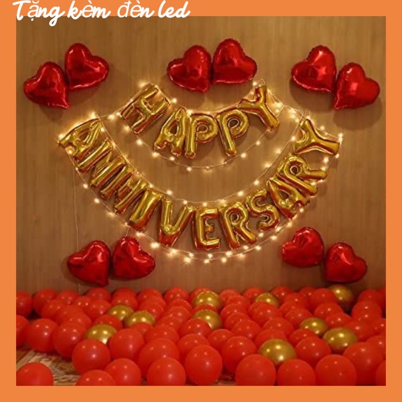 {Tặng Kèm Đèn Led) Bộ bóng bay trang trí kỉ niệm ngày cưới, yêu MA02
