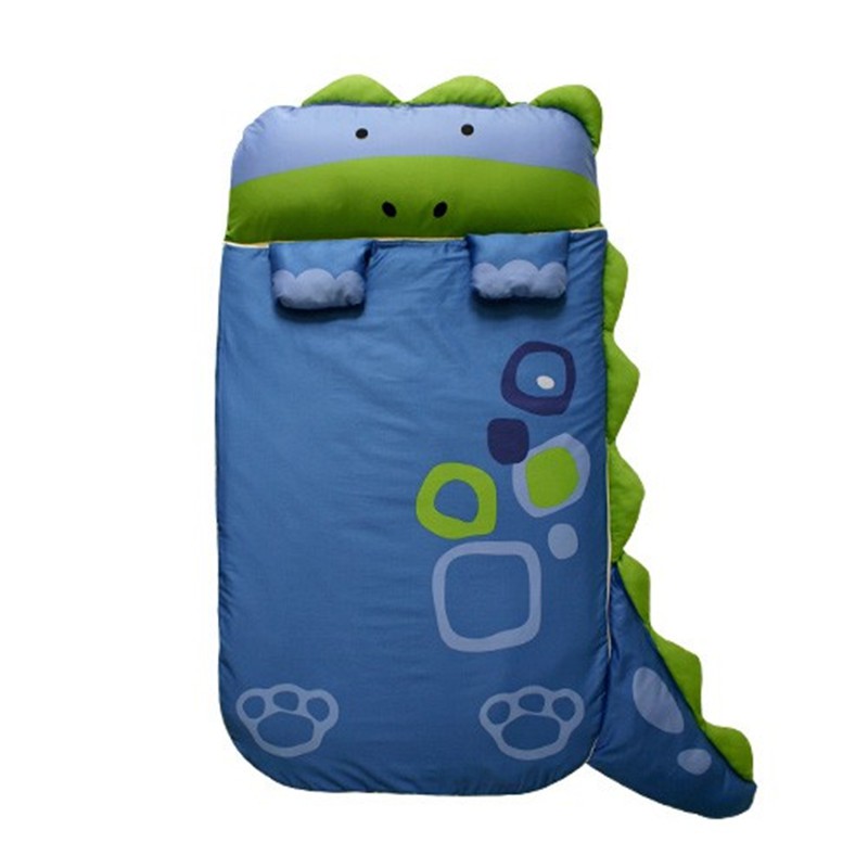TẶNG GỐI, Túi Ngủ Trẻ Em Khủng Long Xanh Spunky Kids