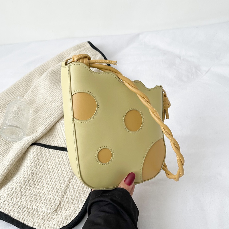 Túi Xách Đeo Vai Màu Vàng Hình Phô Mai Phong Cách Thời Trang Hàn Quốc Dành Cho Nữ