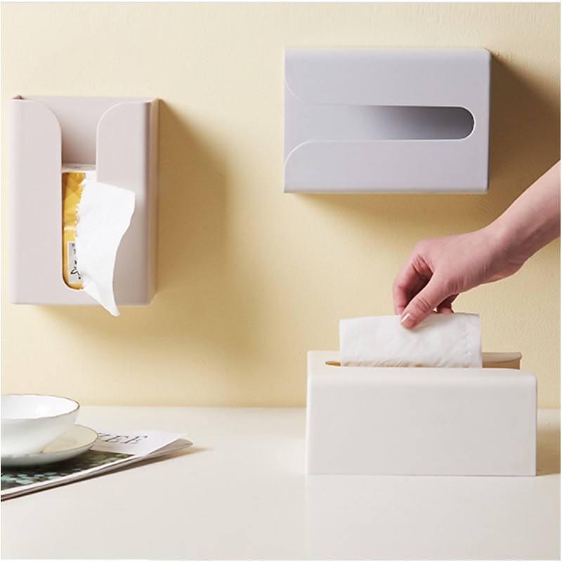 Hộp Đựng Giấy Ăn ,Giấy Vệ Sinh Đa Năng Kèm Miếng Dán Tường Nano Sáng Tạo Mới 88310 Lavio Store