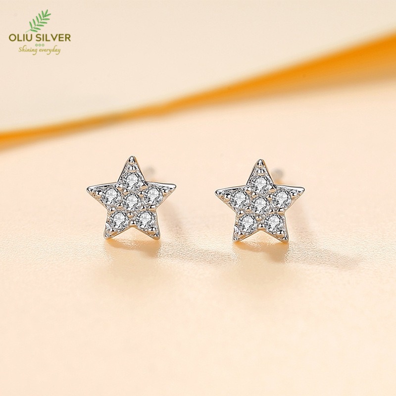 Bông Tai Bạc S925 Ngôi Sao Bling Star Chốt Bi Vặn Dễ Thương | Khuyên Tai Nữ Trang Sức Bạc Thời Trang