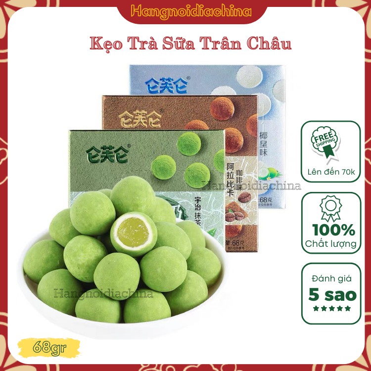 [SIÊU NGON] Kẹo Trà Sữa Trân Châu Đài Loan - Mới Nhất Siêu Hot - Vị Mat Cha, CaCao, Sữa Dừa 68g