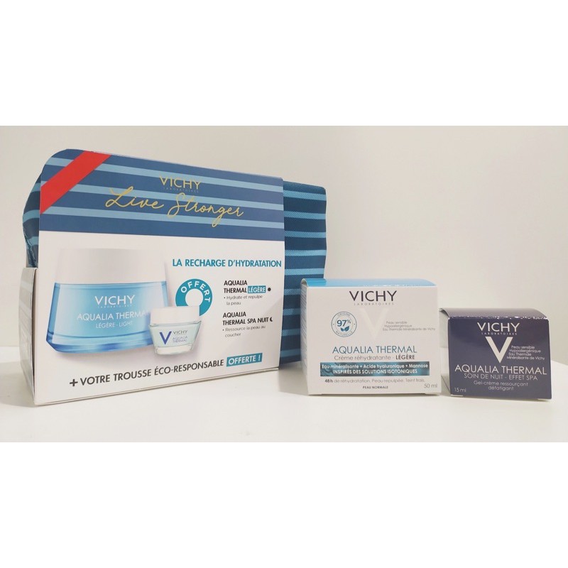 Kem Dưỡng Ẩm Vichy Aqualia Thermal Legere 50ml Tặng Kèm Gel Dưỡng Đêm 15ml