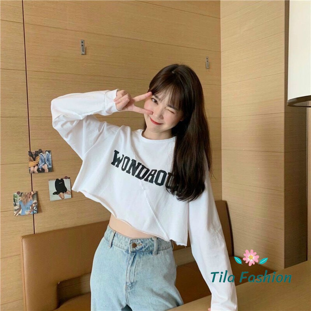 Áo Thun Crotop Tay Dài Phom Rộng Wonbrous