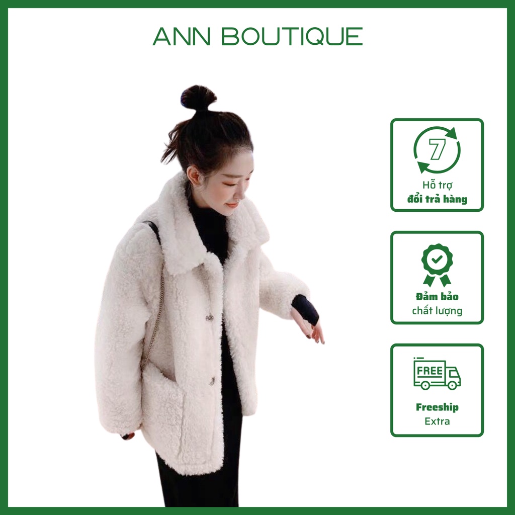 Set Váy Đen Kèm Áo Lông Trắng Năng Động Trẻ Trung Ann Boutique - 021