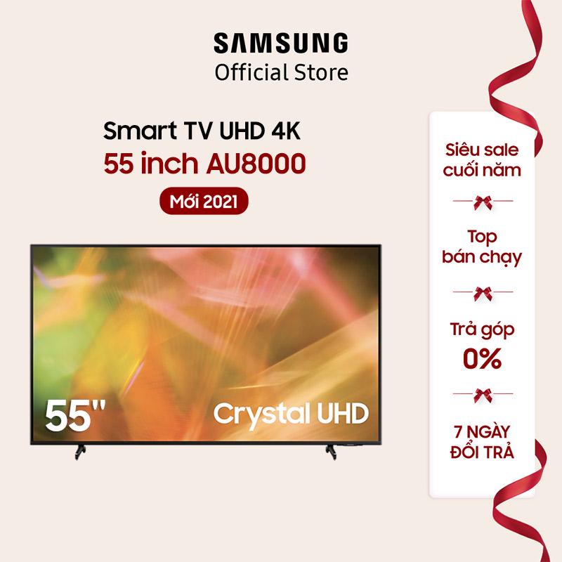 [Lưu SAMSBD- 1TR và ELSSHOT - 5%] Smart Tivi Samsung Crystal UHD 4K 55 inch UA55AU8000KXXV - Miễn Phí Lắp Đặt