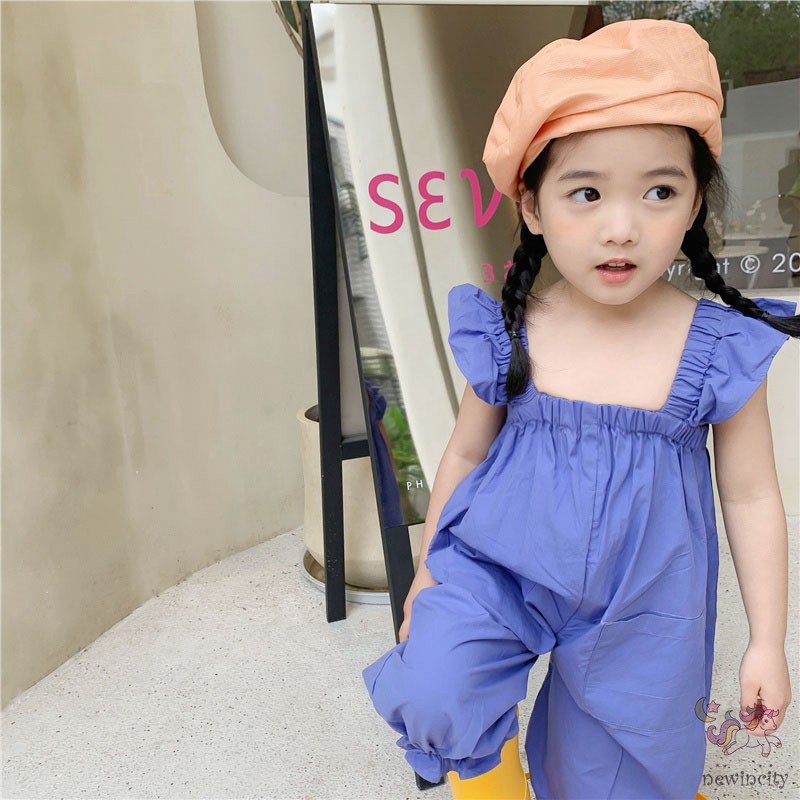 Áo Liền Quần Sát Nách Phong Cách Hàn Quốc Cho Bé Gái