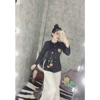 BÀ BA LỤA THÊU SEN VẢI MÁT KHÔNG NHĂN