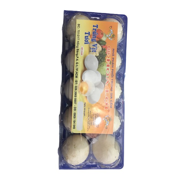 Hộp 10 trứng Vịt Tươi - Giao nhanh bằng Shopee Express Instant &amp; Grab tại khu vực TP.HCM